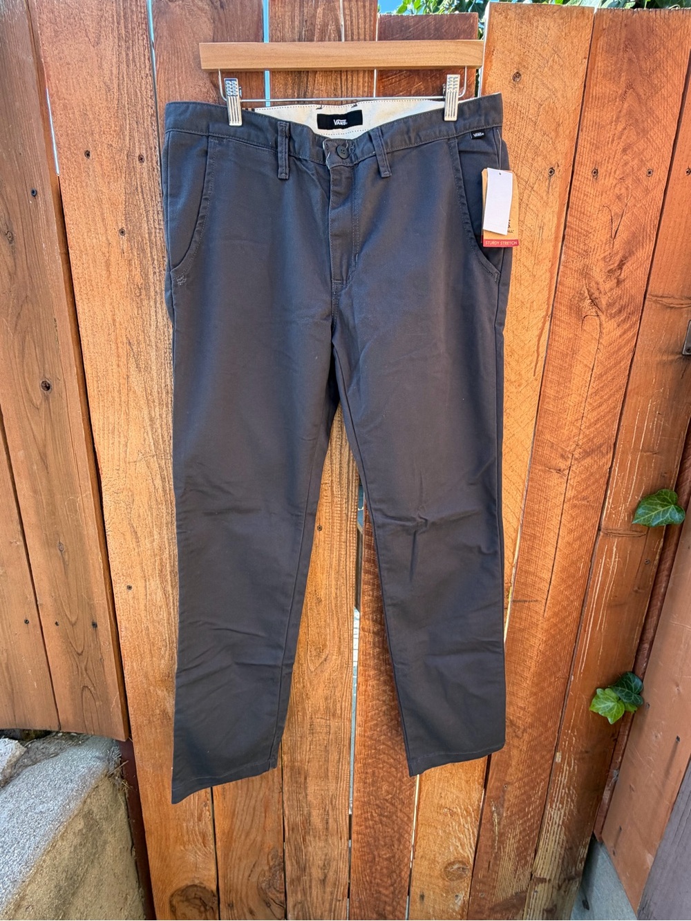 New Vans Men’s Authentic Dark Gray Chino 34 waist Pants